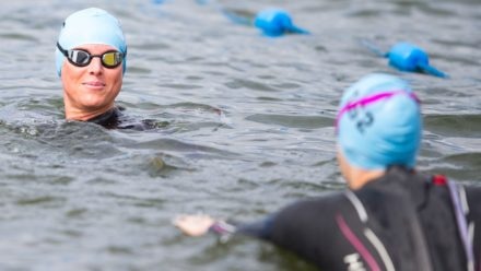 Open water swimming efficiency workout session