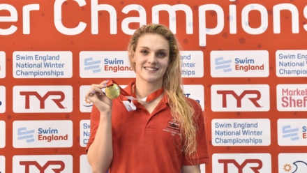 Ellie Faulkner wins 200m Free with PB at Winter Champs