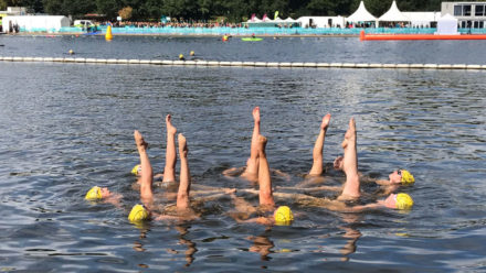 Kingston and Out To Swim support Swim Serpentine with synchro displays