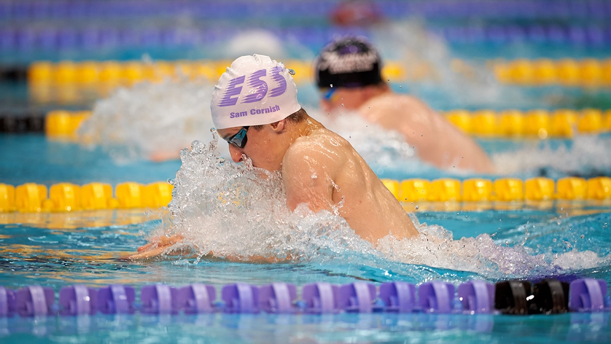 Sam Cornish won a silver medal in the Men's 12-13 Years 100m Breaststroke